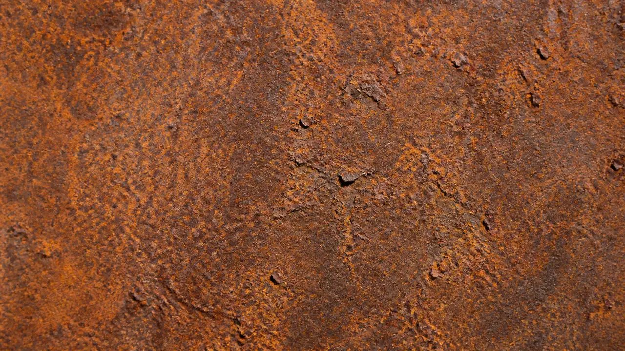 Close-up of rust on a weathered steel surface