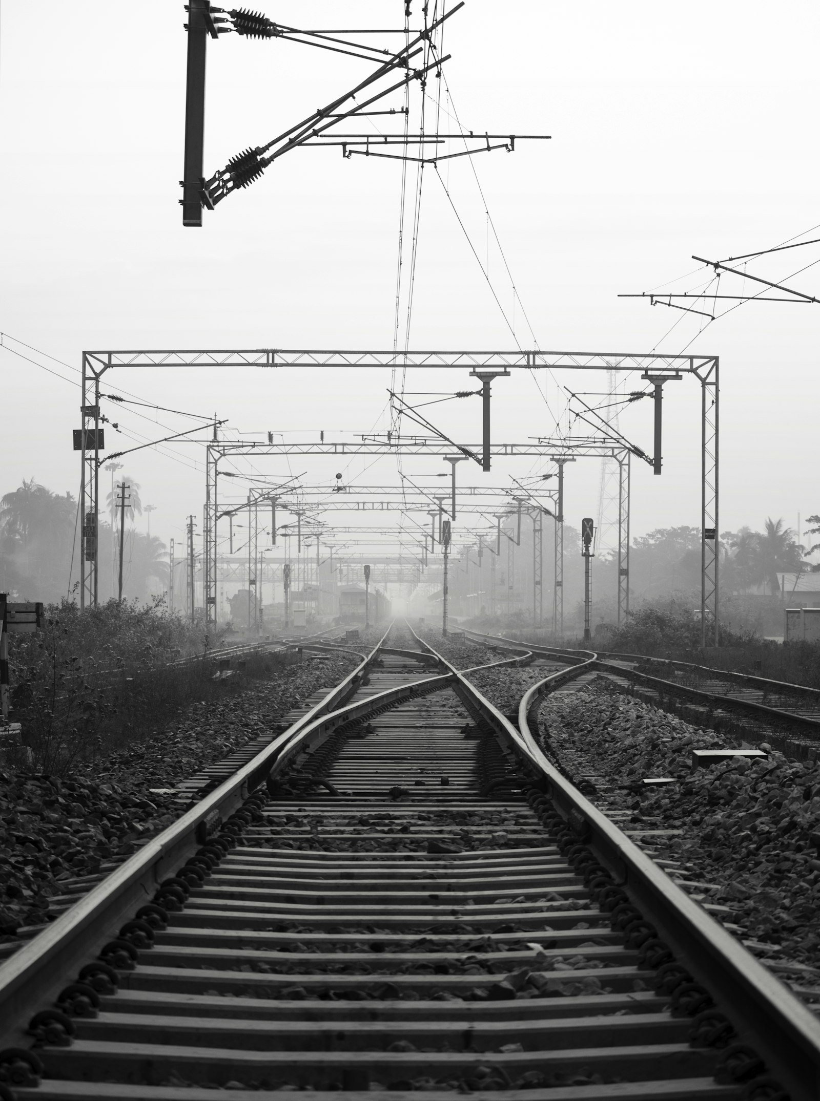 Steel railway tracks